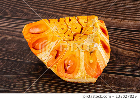 Ripe sweet juicy jackfruit cut Ripe sweet juicy jackfruit cut 138027829