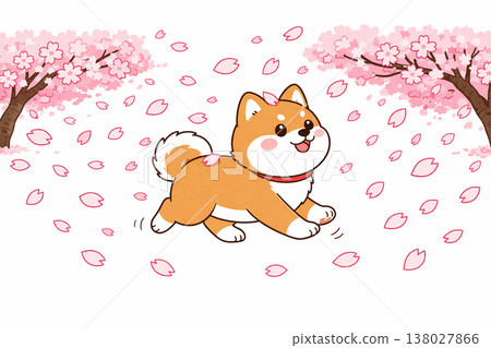 Sakura and Shiba Inu 138027866