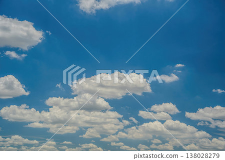 Blue sky with fluffy clouds Blue sky with fluffy clouds 138028279