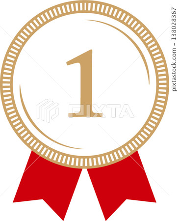 一級：獎牌和瑤帶 等級圖示 1 號 紅金 138028367