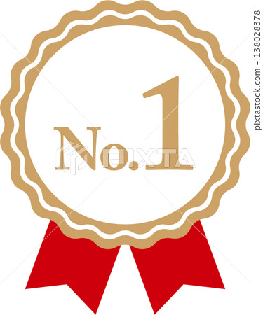 Rank 1: Medal and Ribbon Rank Icon No. 1 Red Gold Rank 1: Medal and Ribbon Rank Icon No. 1 Red Gold 138028378