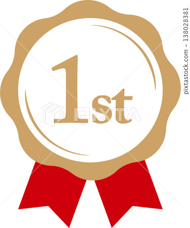 Rank 1: Medal and Ribbon Rank Icon No. 1 Red Gold Rank 1: Medal and Ribbon Rank Icon No. 1 Red Gold 138028381