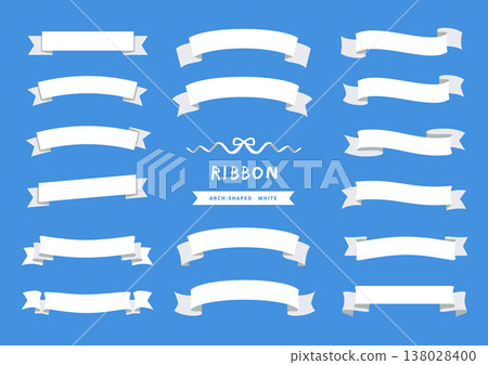 White ribbon frame set, simple decorative banner material. 138028400