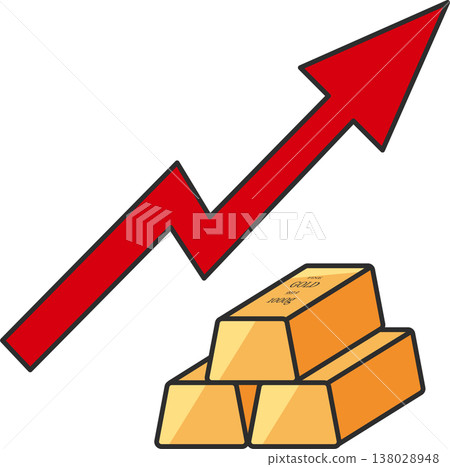 Illustration of rising gold prices Illustration of rising gold prices 138028948