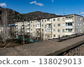 A five story panel apartment building in spring. 138029013