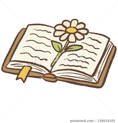 Open book with daisy flower bookmark cozy reading illustration pastel cottagecore bookish clipart for planners stickers journaling Open book with daisy flower bookmark cozy reading illustration pastel cottagecore bookish clipart for planners stickers journaling 138029105