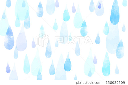 水彩風格雨景透明背景（橫向） 138029309