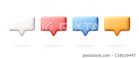 Set of colorful 3d speech bubble icons 138029447