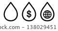 Oil drop icons set outline isolated on transparent background. Vector 138029451