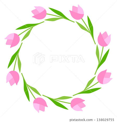circular frame of tulips circular frame of tulips 138029755