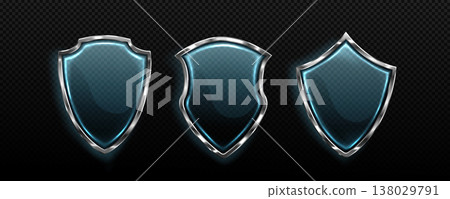 3d transparent glass shields with protective frame 138029791