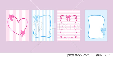 Collection of coquette ribbon bow frames 138029792