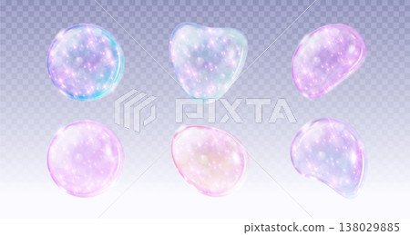 3D glossy shapes with holographic effect 138029885