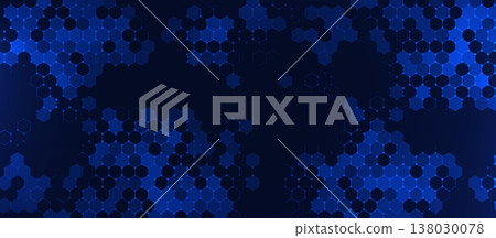 Abstract hexagon pattern finance event with tech blue grid and science background. Medical dna backdrop with molecule health connect and texture cell for banner. Data structure pattern. Abstract hexagon pattern finance event with tech blue grid and science background. Medical dna backdrop with molecule health connect and texture cell for banner. Data structure pattern. 138030078