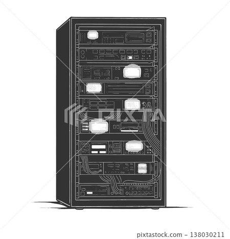 Data Center Server Rack Network Equipment raster Data Center Server Rack Network Equipment raster 138030211
