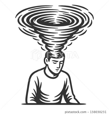 Human Mind Tornado of Chaotic Thoughts raster Human Mind Tornado of Chaotic Thoughts raster 138030231