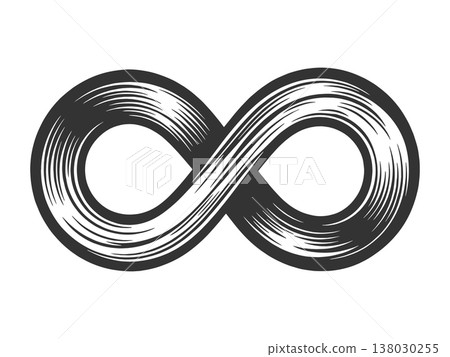 Infinity Symbol engraving vector illustration 138030255