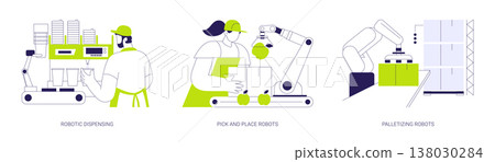 Industry robots isolated cartoon vector illustrations se Industry robots isolated cartoon vector illustrations se 138030284