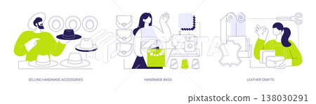 Selling handmade accessories isolated cartoon vector illustrations se Selling handmade accessories isolated cartoon vector illustrations se 138030291