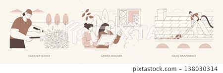 Outdoor services isolated cartoon vector illustrations se 138030314