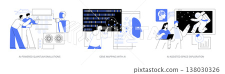AI Pioneering Science and Exploration abstract concept vector illustrations. 138030326