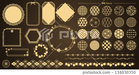 Japanese pattern material and stylish frame decoration set 138030350