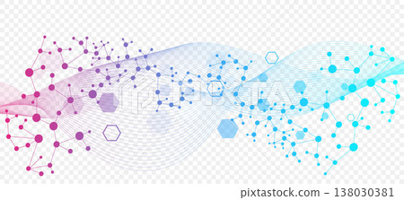 Structure molecule and communication Dna, atom, neurons. Science concept for your design. Connected lines with dots. Medical, technology, chemistry, science background. illustration. Structure molecule and communication Dna, atom, neurons. Science concept for your design. Connected lines with dots. Medical, technology, chemistry, science background. illustration. 138030381