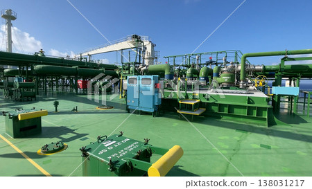 view of ladder heading from main deck to forecastle deck on board of cargo ship 138031217