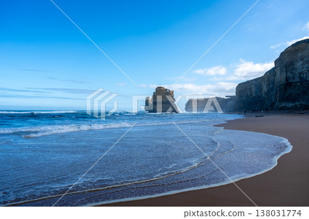 Clifton Beach and Twelve Apostles along the Great Ocean Road, Australia Clifton Beach and Twelve Apostles along the Great Ocean Road, Australia 138031774