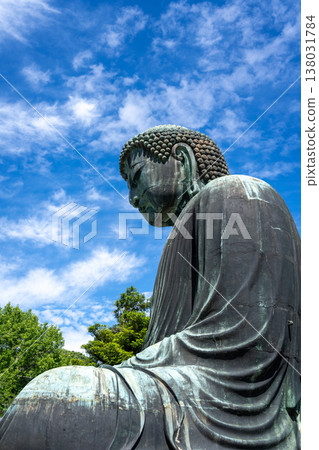 Great Buddha statue close-up view at Kotoku-in temple in Kamakura, Japan Great Buddha statue close-up view at Kotoku-in temple in Kamakura, Japan 138031784