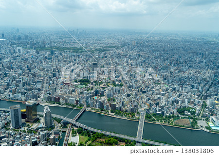 Aerial view of central Tokyo cityscape in Japan Aerial view of central Tokyo cityscape in Japan 138031806