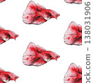 Seamless square pattern with pink betta fish 138031906