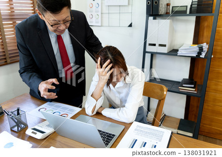 asian manager boss angry to employees asian manager boss angry to employees 138031921