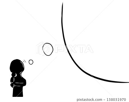 Speech bubble of a person thinking with their hand over their face. 138031970