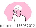 Illustration of a man making a phone call 138032012