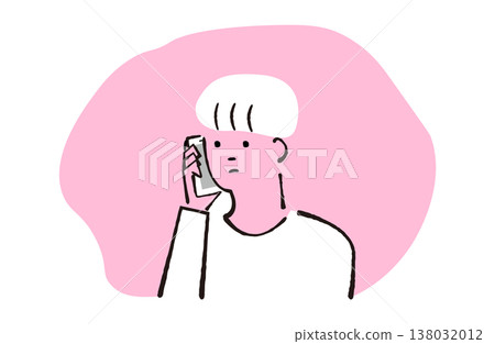 一名男子正在打電話的插圖 一名男子正在打電話的插圖 138032012