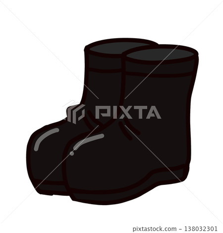 Simple illustration icon of rain boots (black) Simple illustration icon of rain boots (black) 138032301