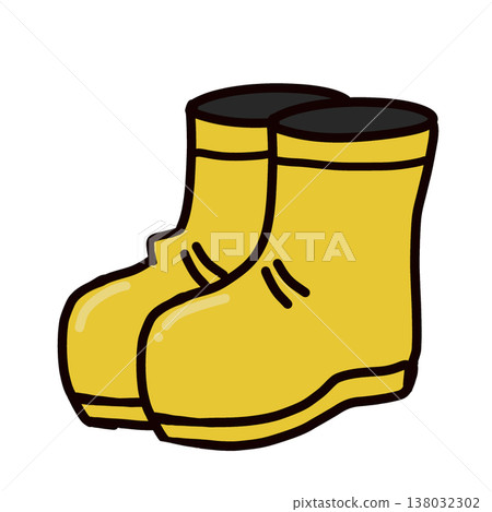 簡單的雨靴(黃色)圖標 簡單的雨靴(黃色)圖標 138032302