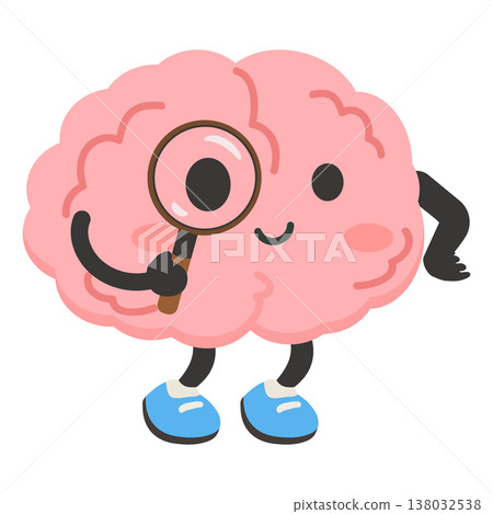 Brain Holding Magnifying Glass Research Concept Brain Holding Magnifying Glass Research Concept 138032538