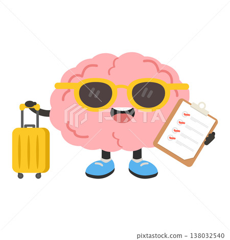 Brain With Suitcase and Checklist Travel Planning 138032540