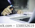 Online Payment Technology Concept with Digital Wallet, Credit Card and Secure Transaction Interface 138032619