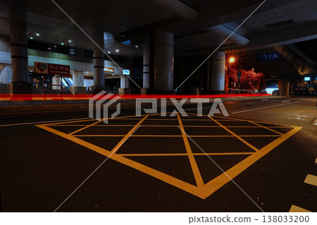 Taipei MRT elevated light track train night view Taipei MRT elevated light track train night view 138033200