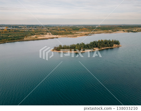Windy Lake in Germany - Drone Aerial View Neuseenland Zwenkauer See Green Trees and Waves on Water Windy Lake in Germany - Drone Aerial View Neuseenland Zwenkauer See Green Trees and Waves on Water 138033210