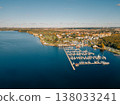 Germany- Saxony- Leipzig- Aerial view of marina on Cospudener See lake 138033241