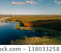 Germany- Saxony- Leipzig- Aerial view of marina on Cospudener See lake 138033258