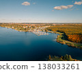 Germany- Saxony- Leipzig- Aerial view of marina on Cospudener See lake 138033261
