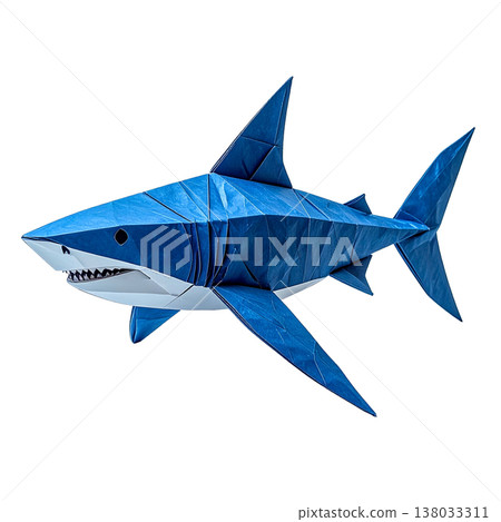 摺紙鯊魚海洋生物摺紙動物圖片 138033311