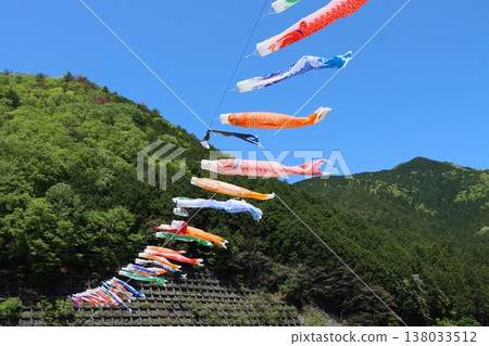 Carp streamers are a custom to pray for the healthy growth of children. Carp streamers are a custom to pray for the healthy growth of children. 138033512
