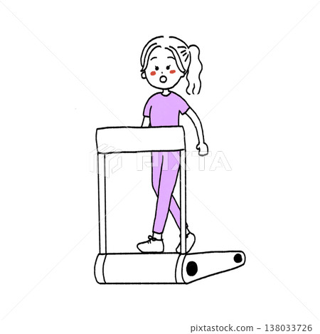 Illustration of a woman doing cardio at the gym 138033726