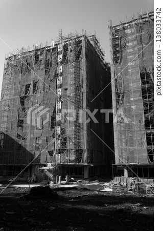 淒涼黑白施工高樓 淒涼黑白施工高樓 138033742
